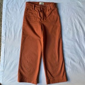 Rust Cropped Wide Leg Pants